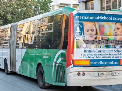 Autobus publicitario de Urban Simple en Málaga, Málaga